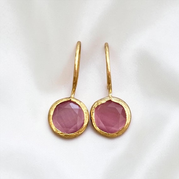 Ebb and Flow Gold Drop Earrings, Small - Baltic Gold Earrings, Minimalist and Elegant, 24-Carat Gold Plated, Size S