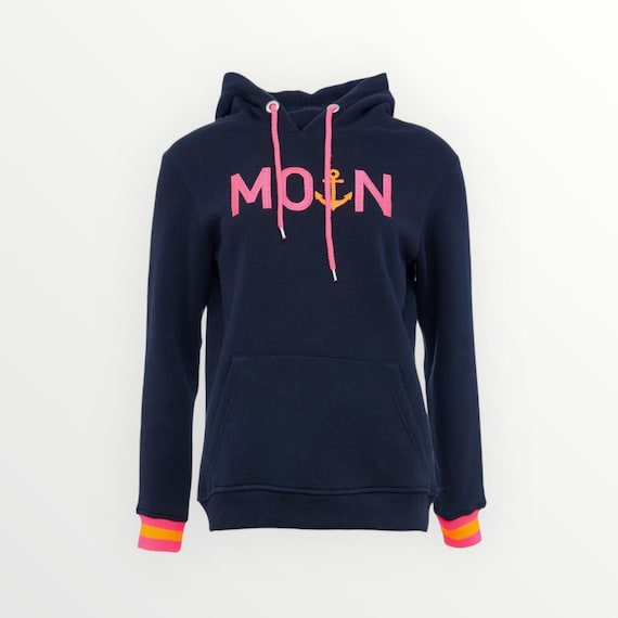 Hoodie Moin - maritime hoodie in dark blue with Moin embroidery