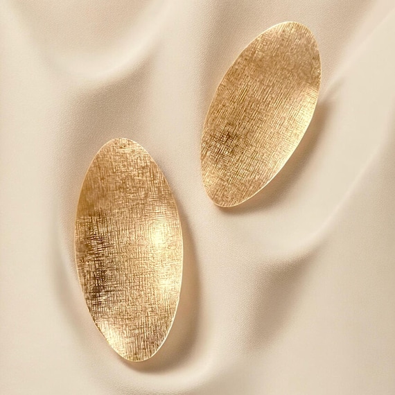 Ebb and Flow Wave Stud Earrings 22K matte gold-plated - large gold earrings, statement earrings