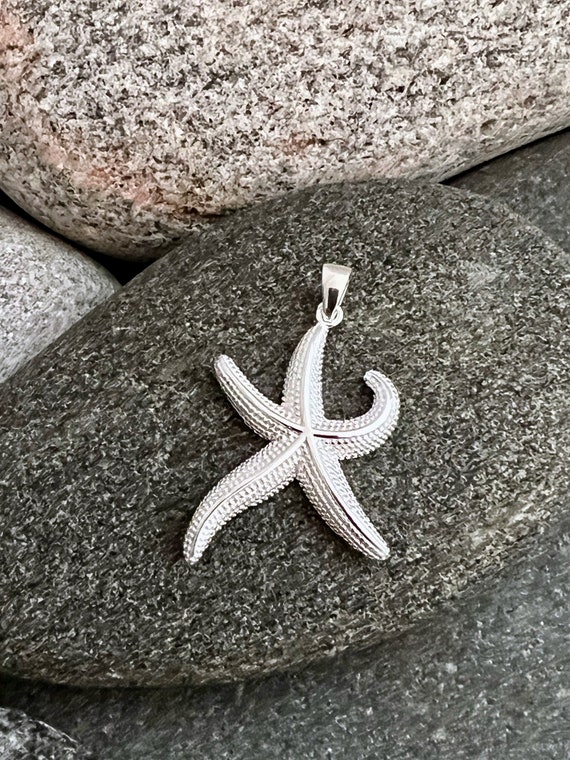 Pendant starfish silver - pendant starfish size M made of 925 sterling silver