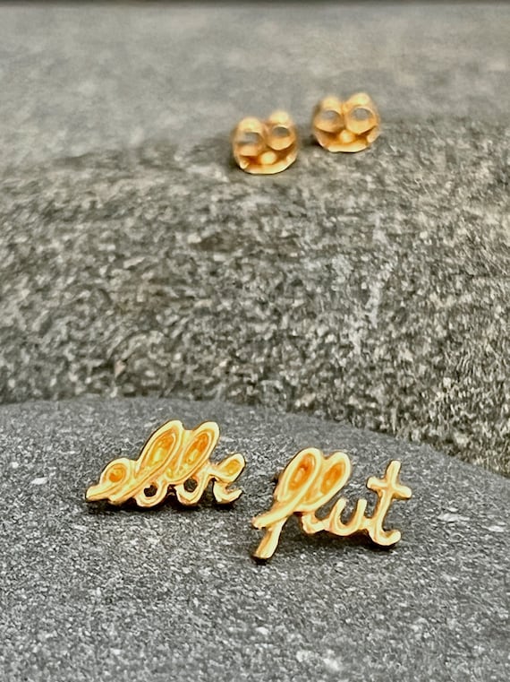 Ebb and flow stud earrings 22 K gold plated - ebb and flow®