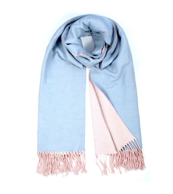 Ebb and flow reversible scarf light blue/pink