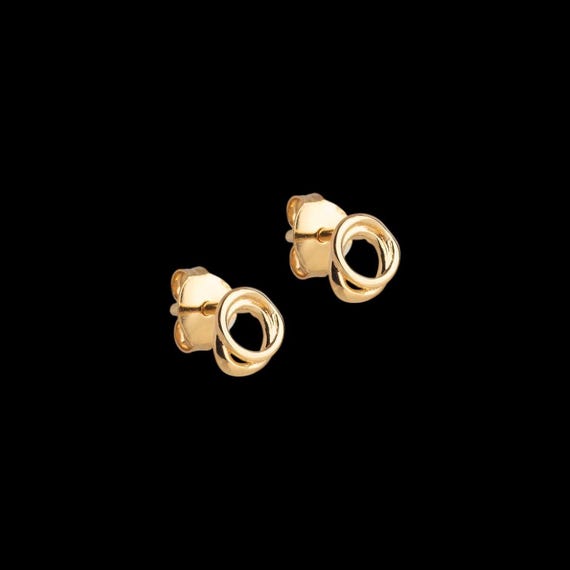 Ohrstecker Ringe mini - Ohrstecker Kreise aus 925 Silber 18 K vergoldet