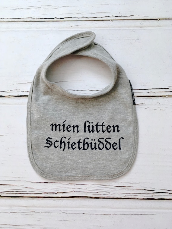 Baby bib "mien lütten Schietbüddel" - Fair Trade - Hamburg Gift, Gift for Birth, Schietbüdel, Sabberlatz, Latz Schietbüddel