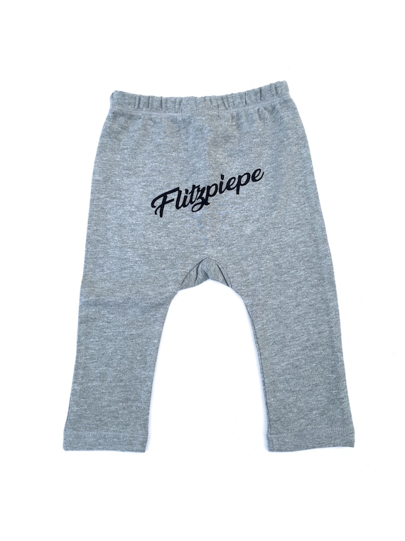 Baby Pants Flitzpiepe - Fair Trade & Organic - Baby Gift for Birth Berlin, Berliner Jung, Babyhose grau, ebbe und flut®