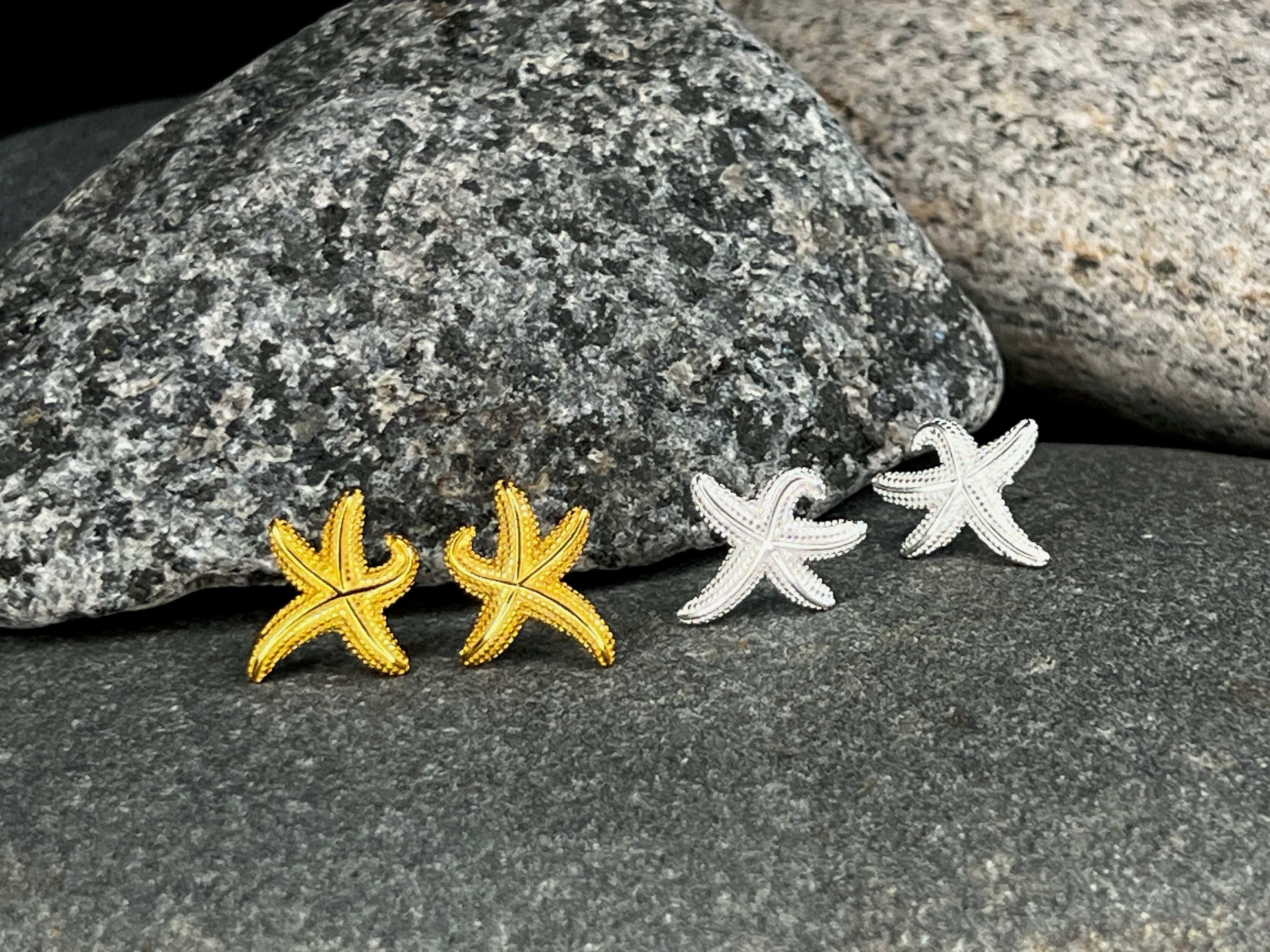 Gold starfish earrings studs best sale