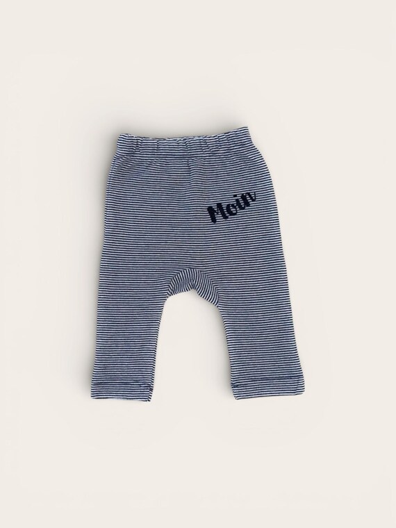 Ebb and Flow Striped Baby Trousers Moin Blue/White - Fair Trade & Organic - Gift for Birth, Baby Trousers Moin, Nautical Baby Gift