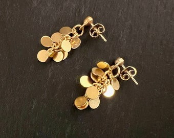 Ebb and flow ear studs Baltic Sea - gold plated - short