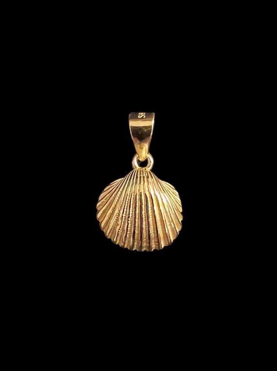 Ebb and flow small cockle made of silver gold-plated - small shell pendant made of 925 sterling silver gold-plated, size S