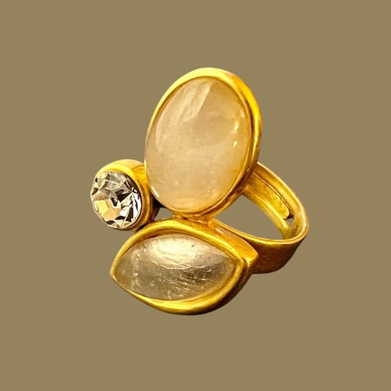 Ebb and Flow Statement Ring Baltic Gold - elegant women's ring, handcrafted designer jewelry