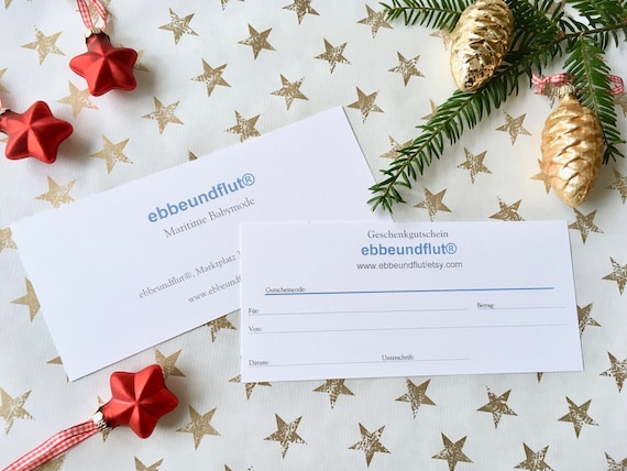 Gift voucher from 10 Euros from ebbeundflut, gift voucher, gift for baby clothes, Gift voucher Christmas, Baby gift voucher