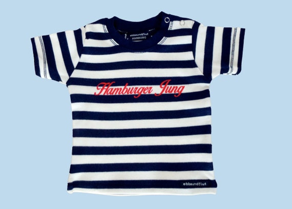 Maritimes Baby Shirt HAMBURGER JUNG - Fair Trade - Hamburg Gift, Gift for Birth, Baby T-Shirt Hamburg, ebbe und flut®