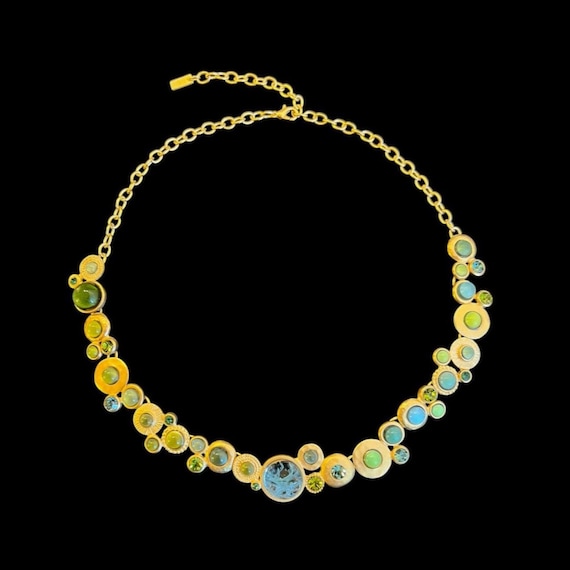 Ostseegold Aurelia necklace - 22K gold-plated necklace with handmade glass stones - exclusive designer jewelry piece