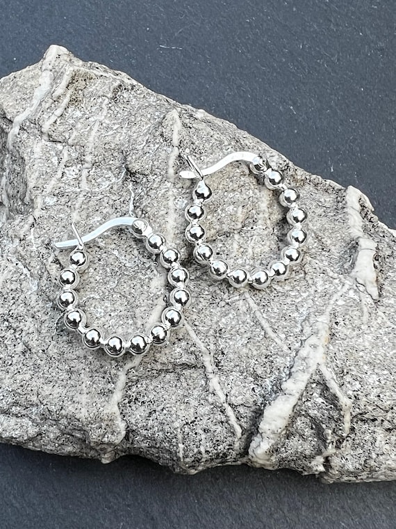 Ebb and Flow Creoles Silver - Silver Pearl Creoles 18 mm