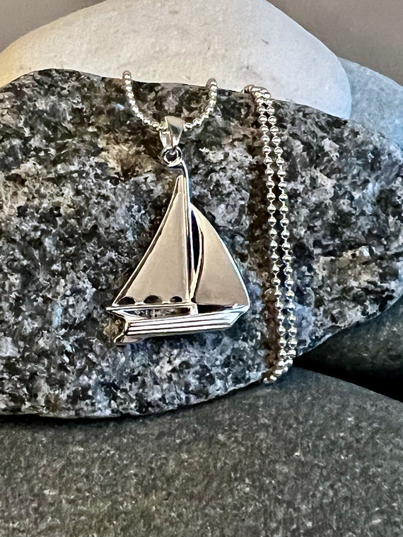 Ebb and flow necklace sailboat silver - necklace with sailing ship pendant made of 925 sterling silver