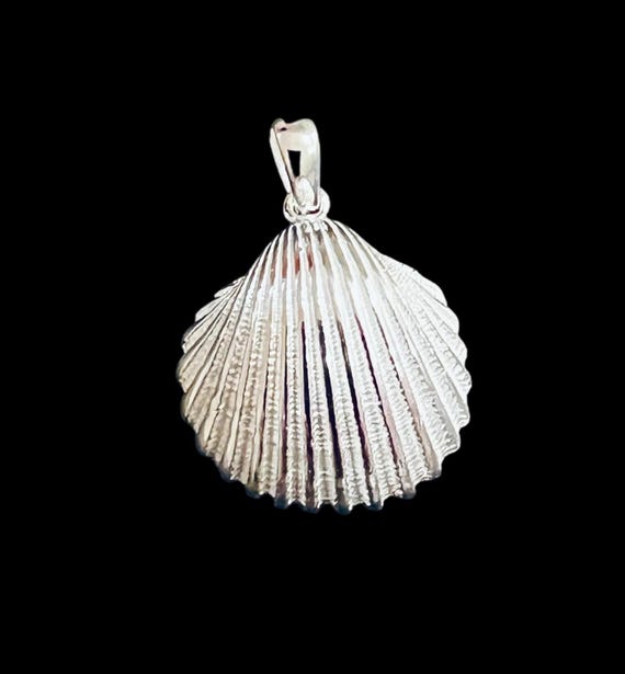 Ebb and flow heart shell made of silver - pendant shell medium-sized made of 925 sterling silver, size M