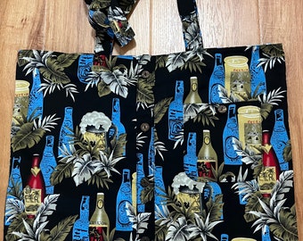 Tote Bag UPCYCLED from Lowes Beer Print Shirt
