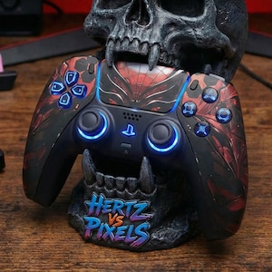 Night Climb Spider - Glossy Finish Shell - 7 Colour RGB LED - Modded Custom Dualsense Controller for PS5 Or PC