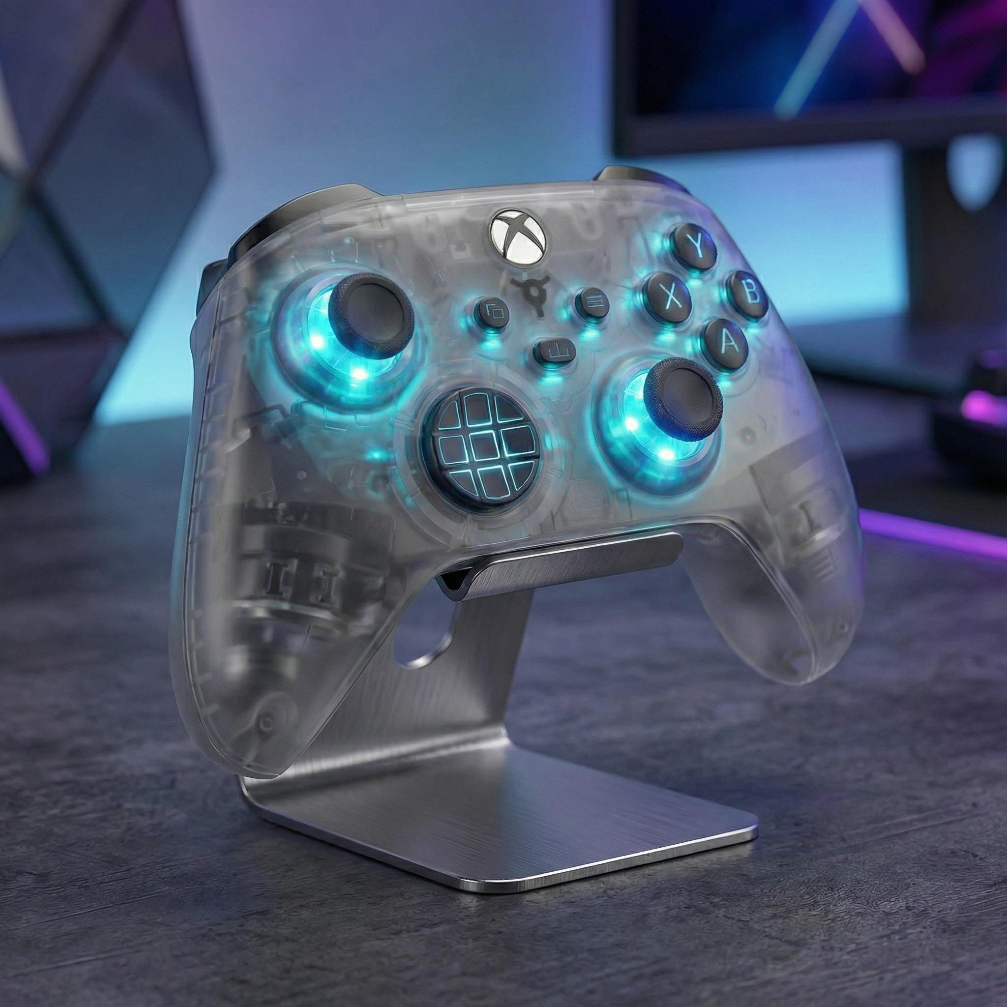 Clear Controller - Transparent Shell - 7 Colour RGB LED - Modded Custom ...