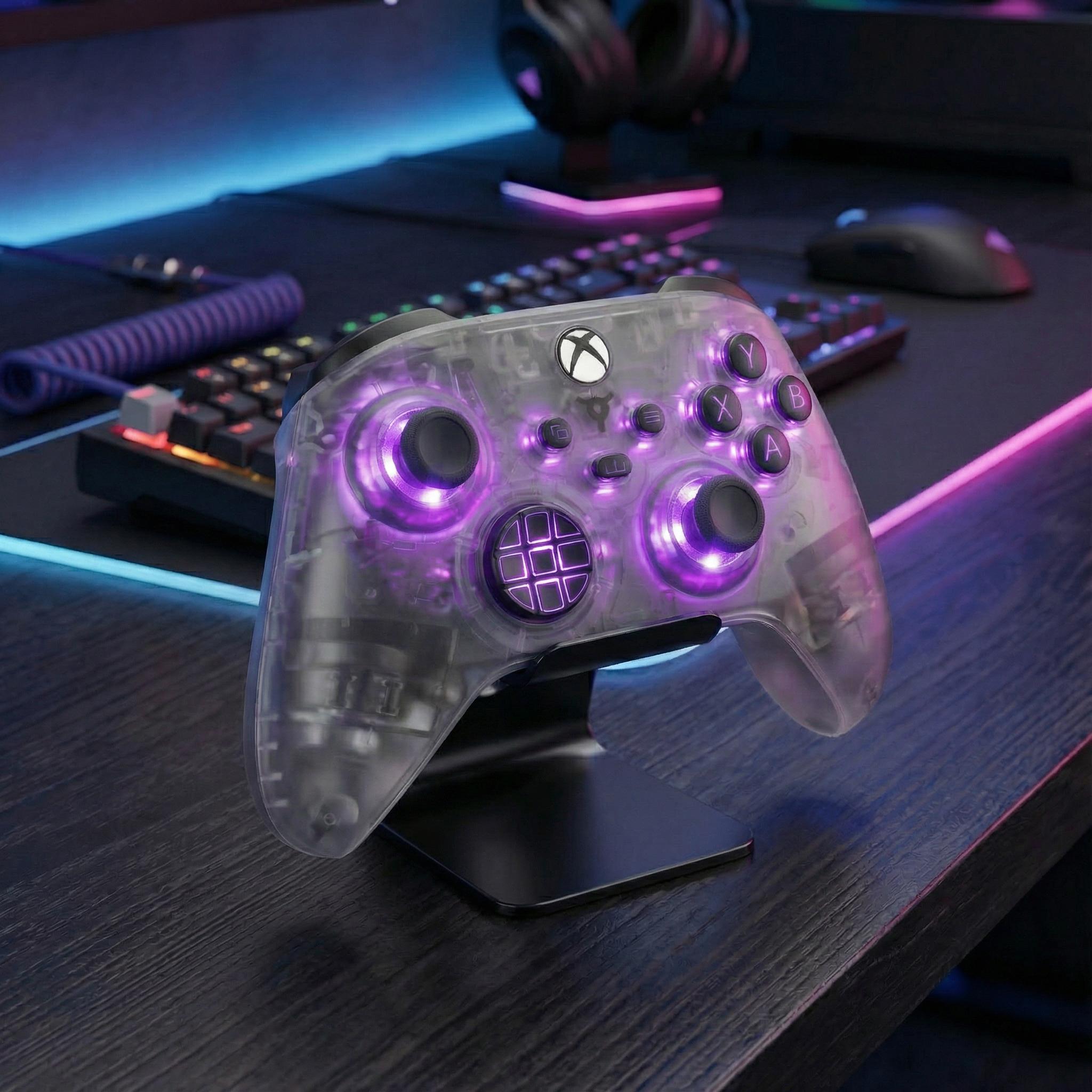 Clear Controller - Transparent Shell - 7 Colour RGB LED - Modded Custom ...
