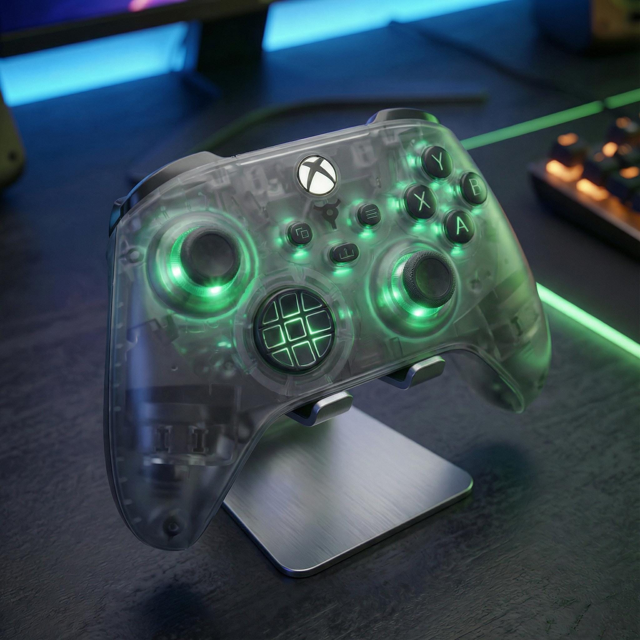 Clear Controller - Transparent Shell - 7 Colour RGB LED - Modded Custom ...