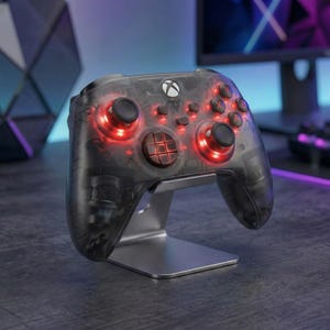 Clear Black Controller - Transparent Shell - 7 Colour RGB LED - Modded Custom Controller Xbox Series X|S One Or PC