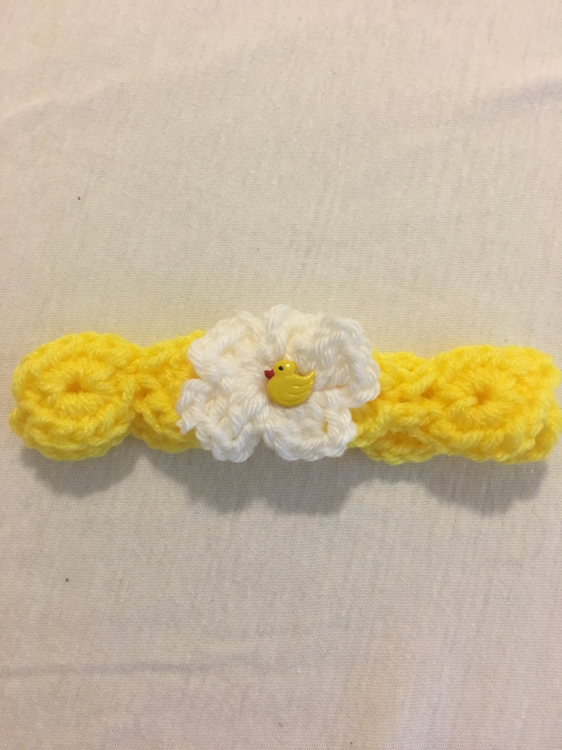 Crochet Infant Newborn Yellow Ducky Headband
