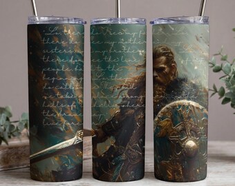 Viking Tumbler, 20oz Norse Mythology Cup with Lid and Straw