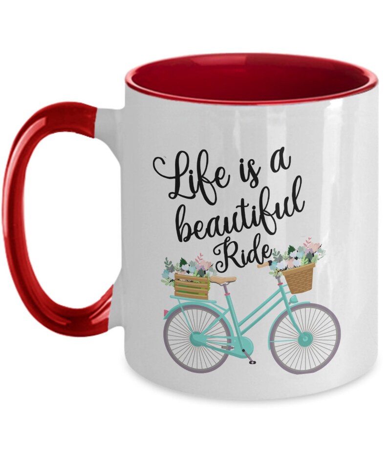 Life is a Beautiful Ride Mug Vintage Bicycle Flower Basket Etsy