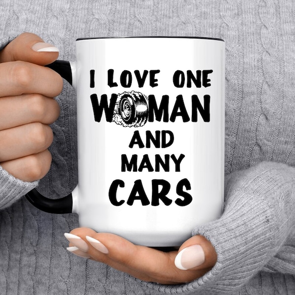 Auto liefhebber koffie mok, ik hou van een vrouw en veel auto's, geschenken voor Gearheads, mechanische geschenken, auto minnaar cadeau idee