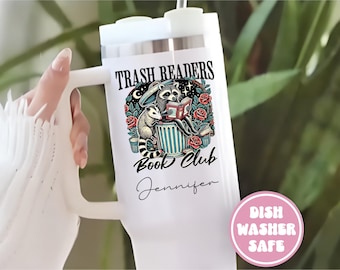 Bookish Raccoon 40oz Tumbler: Trash Readers Book Club Gift
