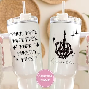 Custom Swear Tumbler, 40oz Tumbler With Middle Finger, Funny F*ck Tumbler Personalized Swear Words, Attitude Tumbler Gift Sarcastic Tumblers