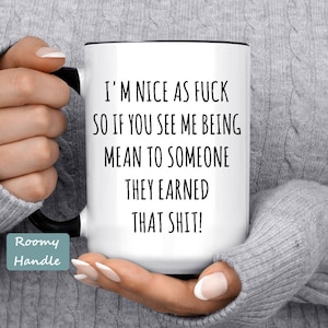 Nice As F*ck Swear Mug, Adult Humor Coffee Cup, Funny Swear Mugs, Hilarious Swear Gifts, Cuss Cups, Funny Gifts for Nice Friends, F Word