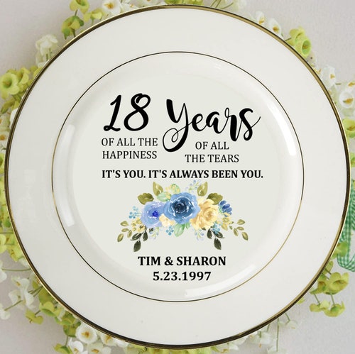 18th Anniversary Porcelain Plate