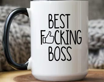 Tasse Best Fuck Boss, tasse cadeau drôle de jour des patrons