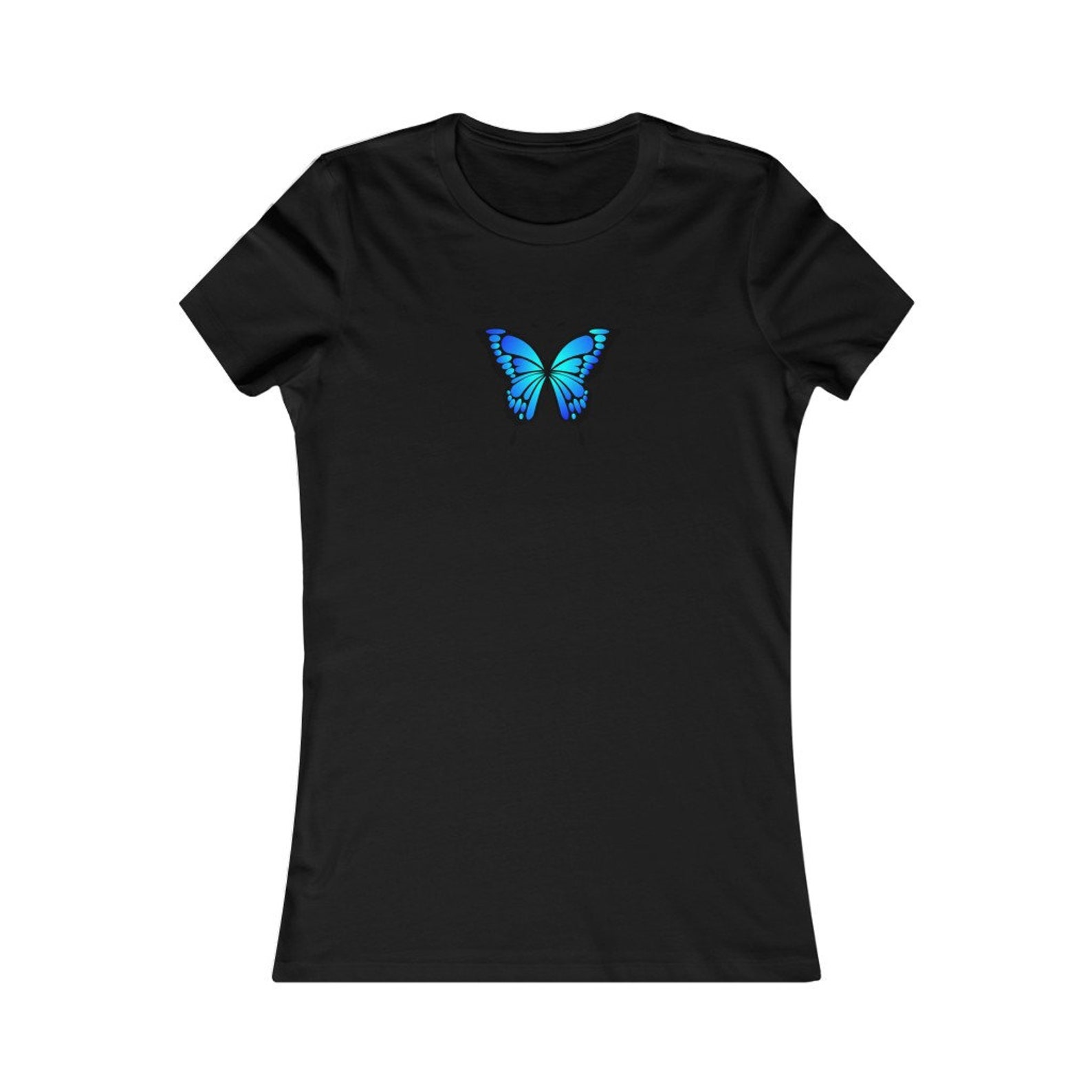 Blue Butterfly Shirt Butterfly Shirts Women Shirts With Etsy