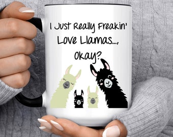 Cadeaux de lama, tasse I Love Llamas, tasse de lama, idée cadeau sur le thème du lama