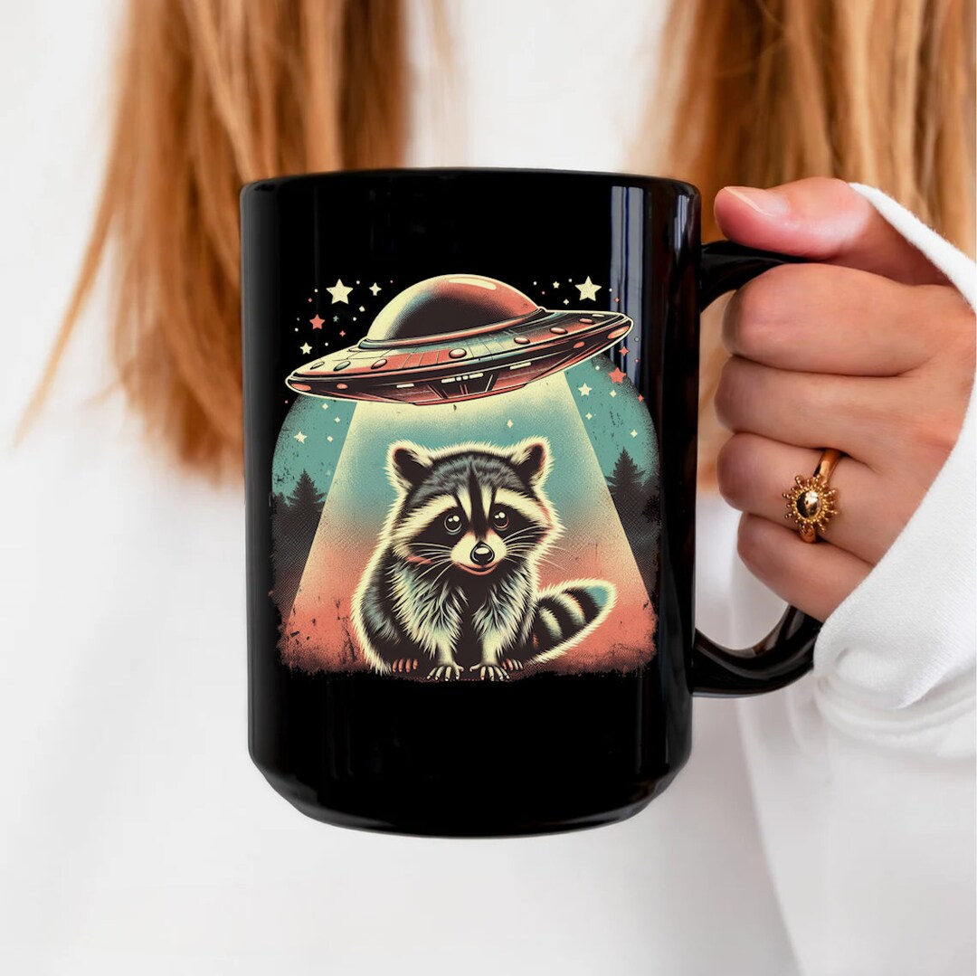 Raccoon UFO Mug, Funny Raccoon Mugs, Capybara Selfie, Cute Animal Mugs ...