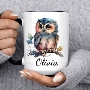 Custom Owl Mug, Personalized Gift Idea