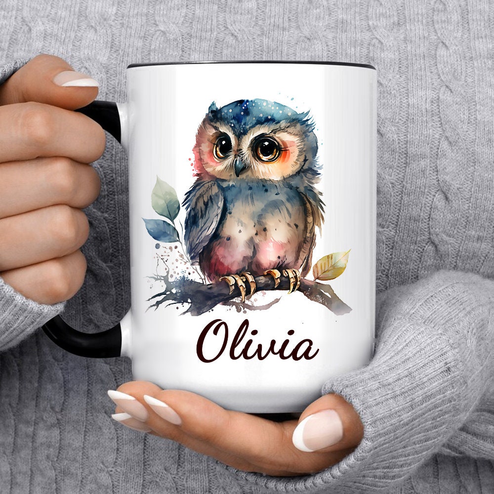 Custom Owl Mug, Personalized Gift Idea