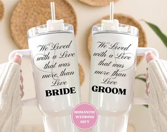 Personalized Wedding Tumblers: Romantic Gift for Bride & Groom - 40oz
