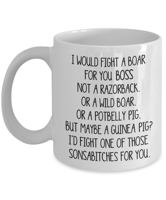 Funny Boss Mug I'd Fight A Boar for You Boss Gift Idea | Etsy
