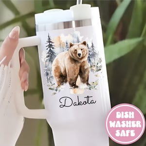 Custom Bear Lover Gift, Bear Tumbler, Bear Gifts, Bear Cup Wildlife Tumbler, Personalized Bear Gift 40oz Tumbler, Outdoor Tumblers Hiking