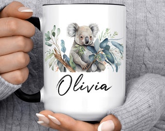 Custom Koala Mug, Personalized Name Gift Idea