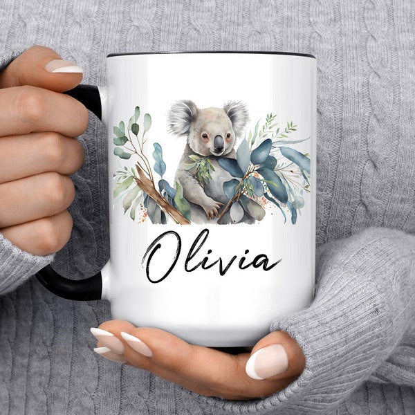 Custom Koala Mug, Personalized Name Gift Idea