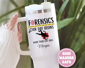 Vaso térmico para ciencias forenses: vaso aislante de 1,1 litros (40 oz) para escenas del crimen, regalo para investigadores forenses.
