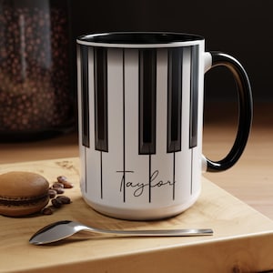 Custom Piano Keys Mug, Music Teacher Gift Mug, Personalized Piano Player Gifts, Classical Music Lover Coffee Cup Gift Idea, Piano Mugs