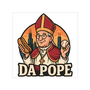 Adesivi trasparenti per esterni "Da Pope", divertenti adesivi per auto, regali per i fan, Papa Leone, adesivi per esterni, divertenti adesivi di Chicago, il Papa d'America