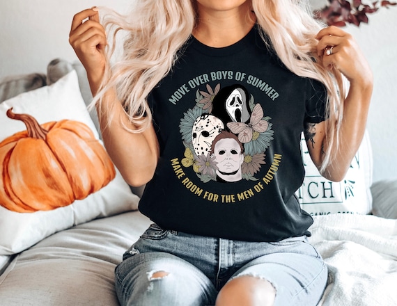 Halloween Floral T shirt Men of Autumn T shirt Retro Halloween