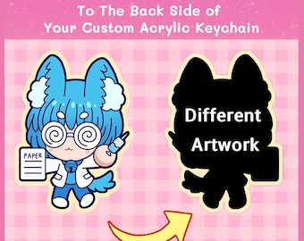Add Different Artwork To The Back Side of Your Custom Acrylic Keychain